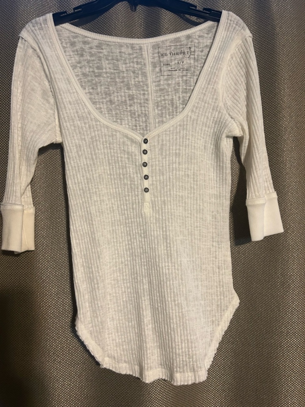 We The Free Cream Ribbed Henley